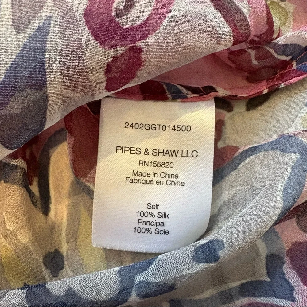 Veronica Beard Ashlynn Silk Top in Rose Multi, Sz 2 - Picture 16 of 16